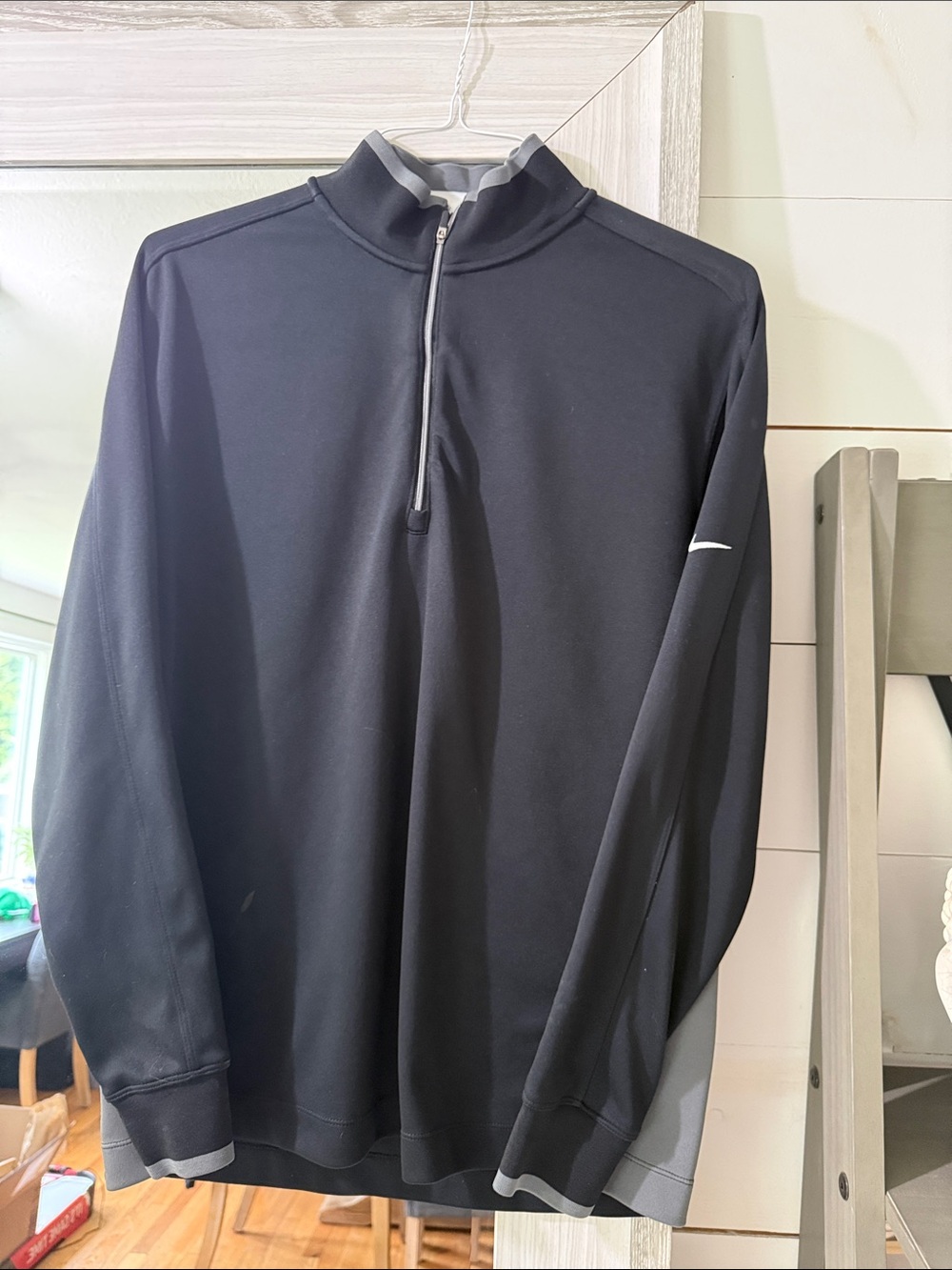 Nike Black and Gray Half-Zip Athletic Pullover